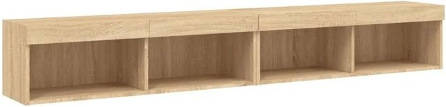 vidaXL TV-Schränke mit LED-Leuchten, 2er-Set, Sonoma-Eiche, B/T/H: 100 x 30 x 30 cm - Bild 1