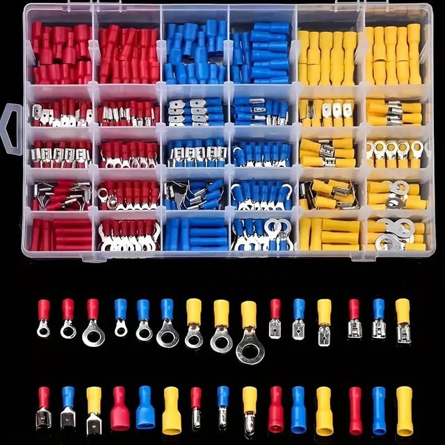 ELECAPITAL Kabelverbinder Set in Multicolor mit Crimp-Spaten, Stoßringen, Gabelanschlüssen und Ringösen - Bild 1