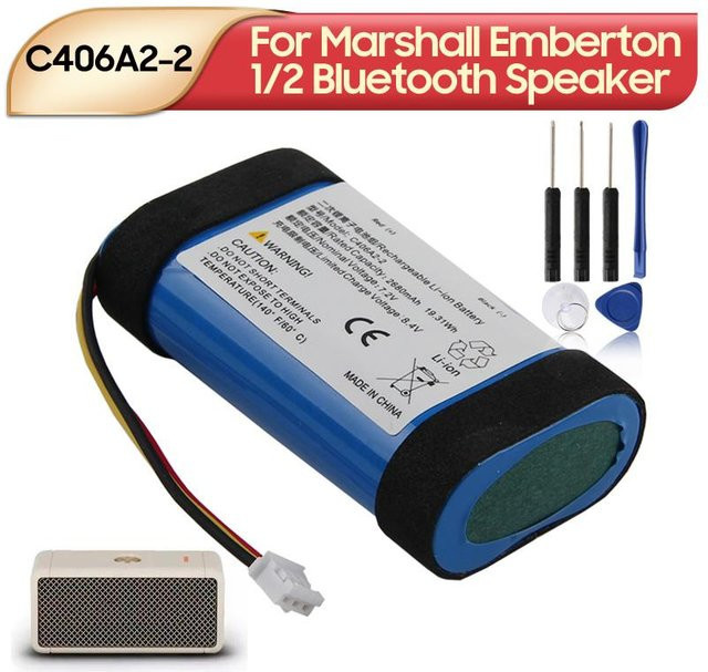 Wiederaufladbarer Lithium-Akku für Marshall Emberton 1 und Emberton 2 Bluetooth-Lautsprecher, 2680mAh - Bild 1
