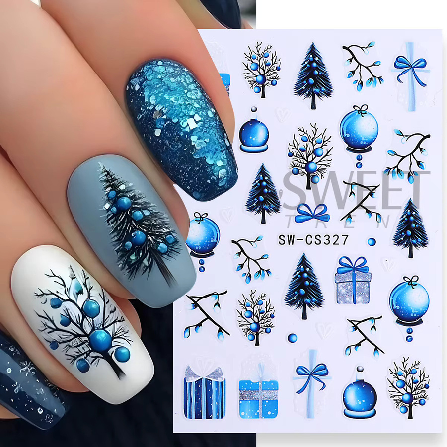 SWEET TREND Nagelkunst-Aufkleber, Blau, Schimmernd, Unisex - Bild 2