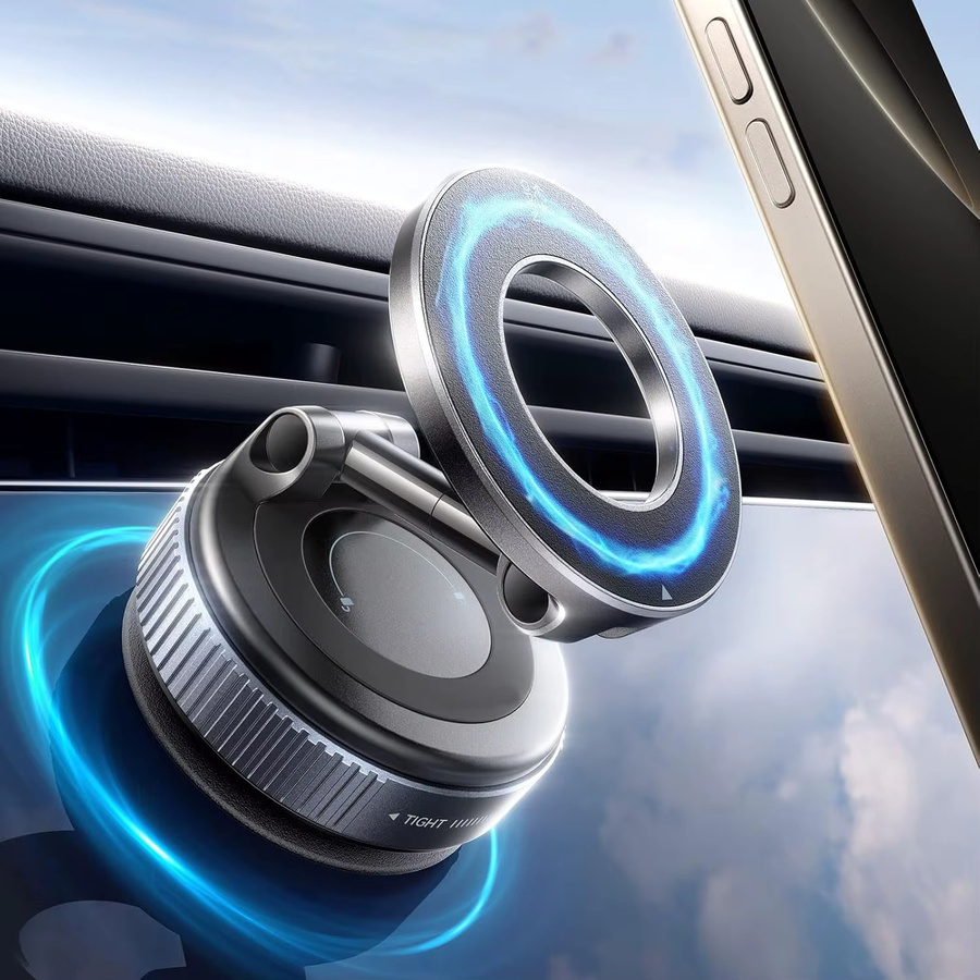 DUTRIEUX Vakuum-Magnet-Auto-Handyhalterung mit Nano-Gel-Pad und 360 Grad Rotation, Ultra-Saugnapfhalterung für MagSafe-Handys, Schwarz - Bild 7