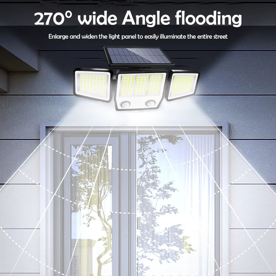 Wasserdichtes LED Solar Flutlicht mit Bewegungssensor und 3 Modi für Garten und Hof, Schwarz - Bild 4