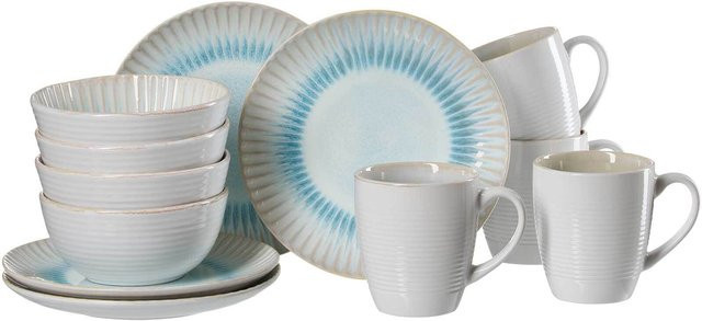 Ritzenhoff & Breker Frühstücks-Set Mira 12-teilig aus Steinzeug in Blue und Sand - Bild 1