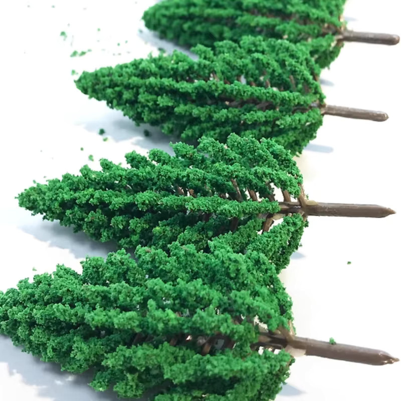 16 Stück Miniatur-Modellbäume aus grünem Kunststoff für deine Mikrolandschaftsdekoration - Bild 2