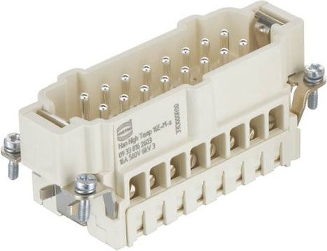 Harting Stifteinsatz 09338162603 mit 16 Schrauben in Beige aus Kunststoff - Bild 1