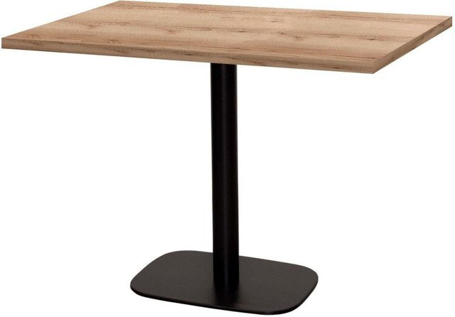 RestooTab Tisch Round rechteckig in Eiche Natur mit schwarzem Gestell, B/T/H: 120 x 70 x 75 cm - Bild 1