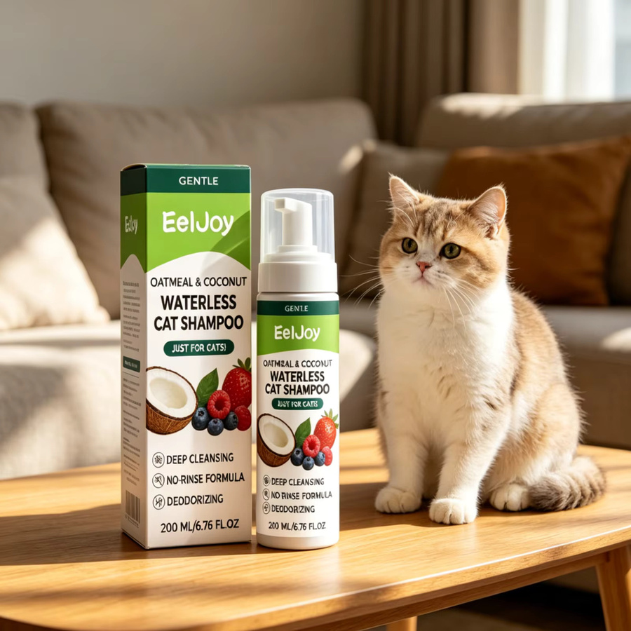 EelJoy Wasserloses Katzenshampoo zur Tiefenreinigung und Geruchsentfernung mit beruhigender Hautpflege, 200ml - Bild 2