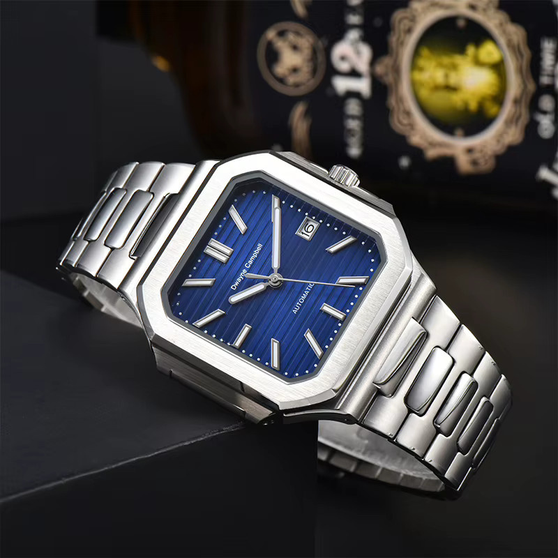 Dwayne Campbell Armbanduhr, Automatik, Edelstahl, Blau, 43,5 mm, Herren - Bild 2