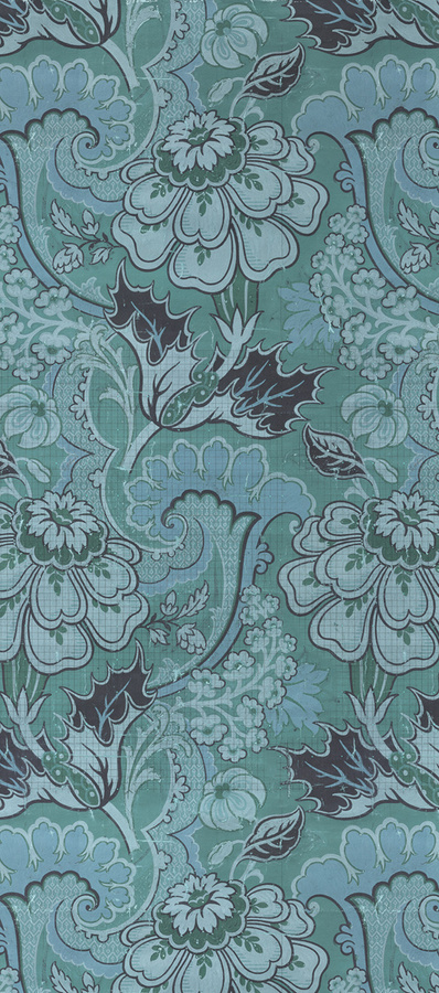 NLXL Mural Big Pattern Paola Wandtattoo in Blau und Grün mit floralem Vintage-Design aus Papier - Bild 1