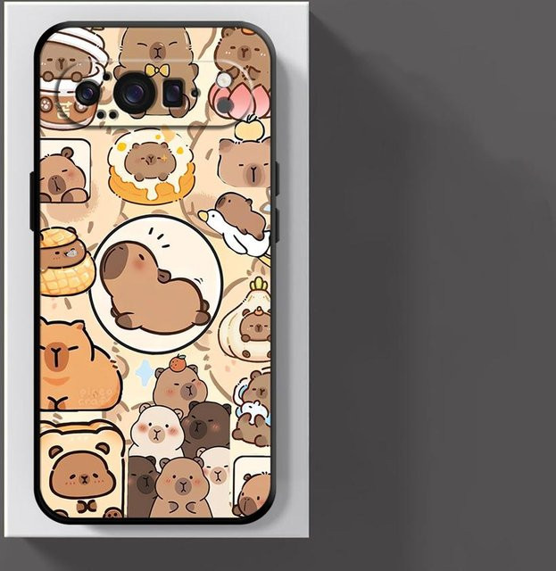 Capybara Handyhülle für Google Pixel 6 7 8 9 10 Pro XL und 6a 7a 8a 9a in Schwarz und Multicolour - Bild 1