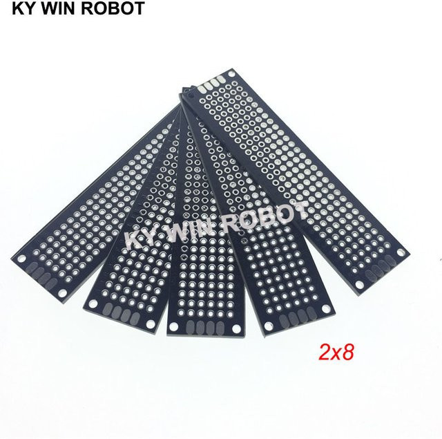 KY WIN ROBOT 5er Set Doppel-Seiten Prototyp PCB Universal-Leiterplatten für Arduino, Schwarz, B: 2 cm, H: 8 cm - Bild 1