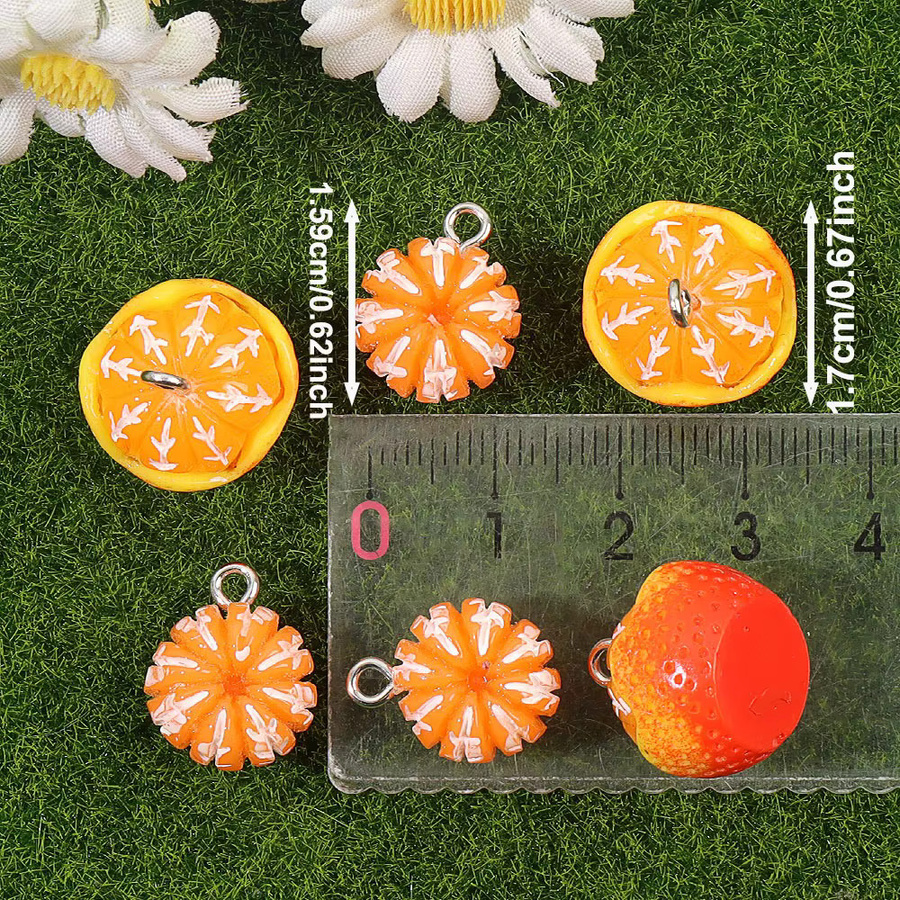 Anhänger, orange geformt, bunt - Bild 4