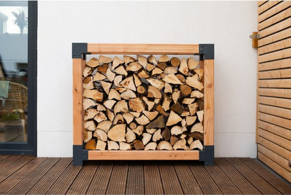 Westmann Kaminholzregal Michel aus Lärchenholz in Braun, B: 138 cm, T: 40 cm, H: 120 cm - Bild 6