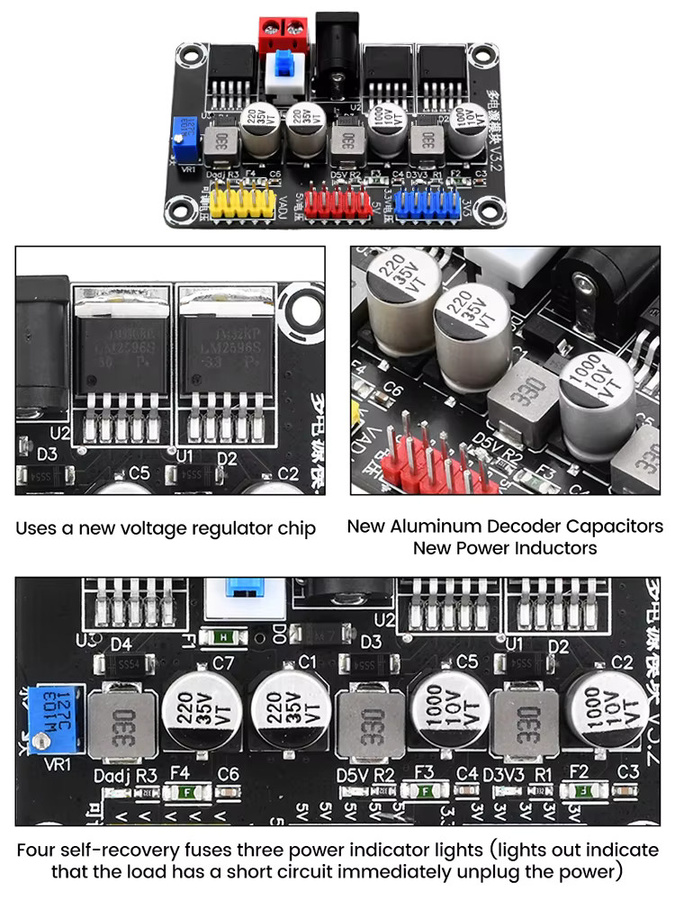 Gaqqee LM2596 DC7-25V zu DC3.3V/5V Einstellbares Step-Down-Modul in Schwarz - Bild 5