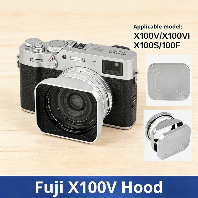 Fujifilm Square X100VI Blendenabdeckung in Silber für Objektivschutzfilteradapterring und Metallhalterung - Bild 1