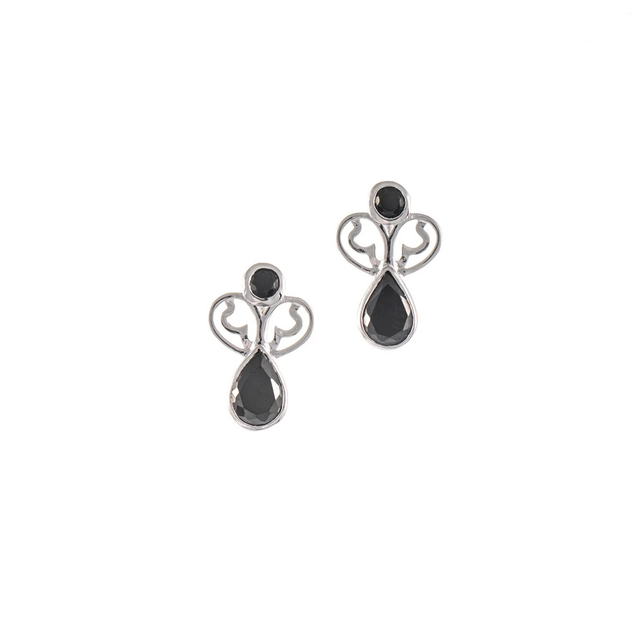 Ohrstecker 925 Silber, Zirkonia schwarz, Unisex - Bild 1