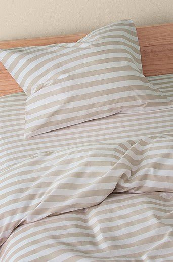 Jotex KAYO Kopfkissenbezug aus Baumwolle, gestreift, Beige, Sommer, reversibel - Bild 1
