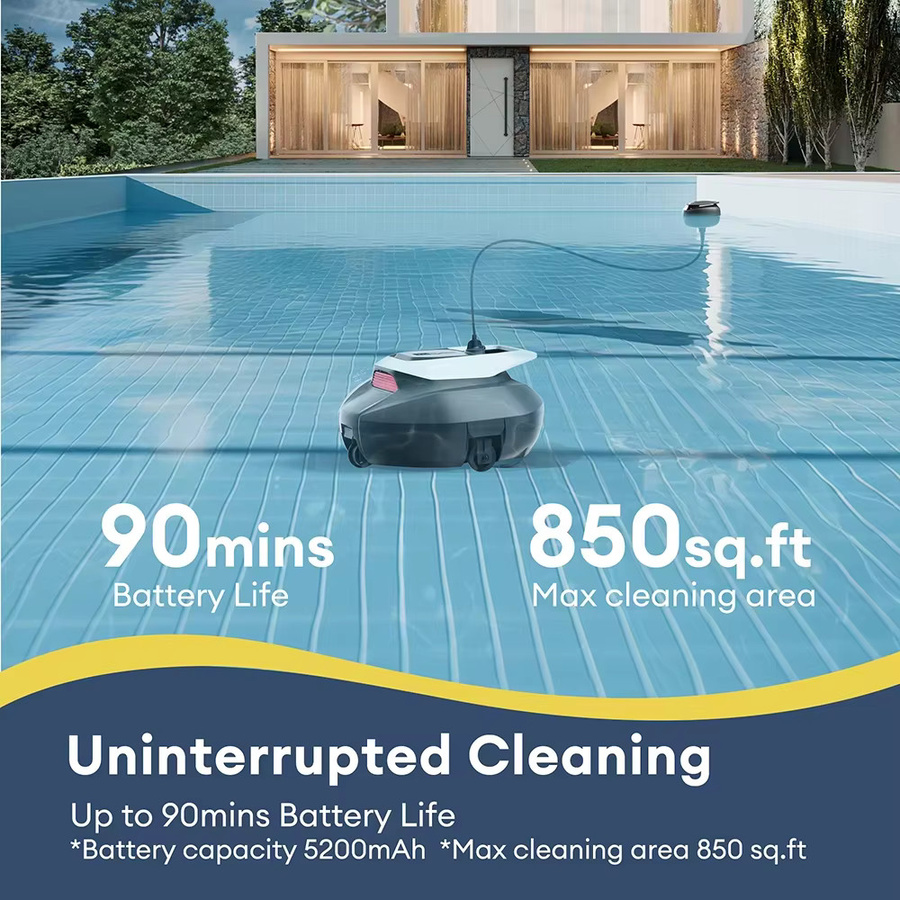 Ultenic Pooleco P10 Kabelloser Roboter-Poolreiniger mit 5200mAh Akku und Doppelmotoren für Einbau- und Aufstellpools bis 850 Quadratfuß - Bild 2