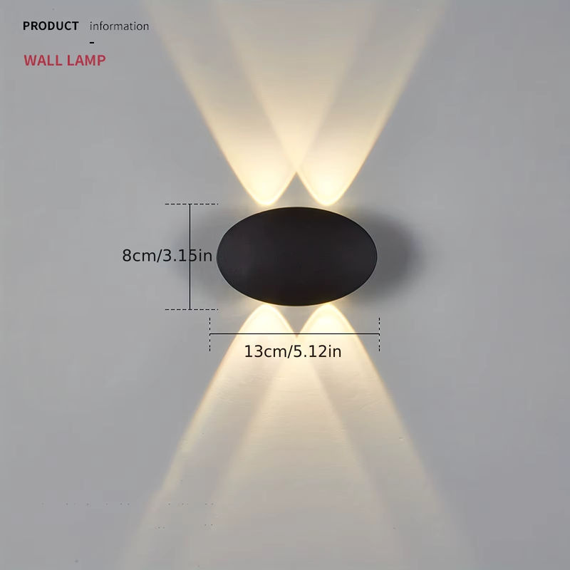 SUNMEIYI LED Wandleuchte oval, IP65 wasserdichte Außen- und Innenleuchte für Hof und Treppe, warmweißes Licht 3000K, 4W - Bild 5