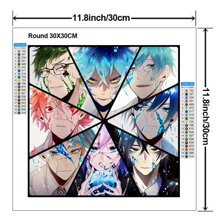 Twisted-Wonderland Anime Diamantkunst-Set Fantasy Nacht Rabe DIY Kreuzstich Stickerei zur Heimdekoration - Bild 1