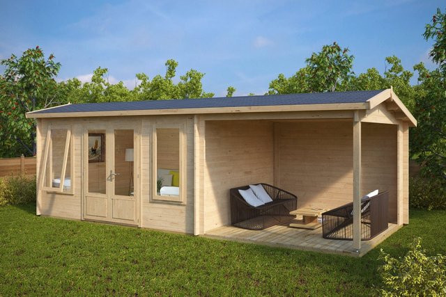 Gartenhaus Eva mit Terrasse und Veranda 7 x 3 m - Bild 1