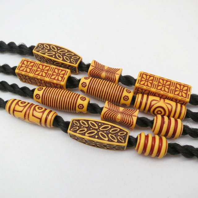 Haarröhrenperlen Set für Haargeflecht und Dreadlocks, 18 Stück, Unisex - Bild 1