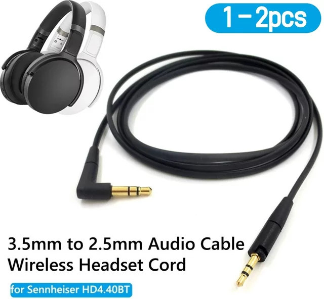 Sennheiser Ersatz-Reparatur Audiokabel in Schwarz für HD400S HD350BT HD4.30 HD4.40BT HD4.50BTNC HD450BT HD458BT Kopfhörer - Bild 1