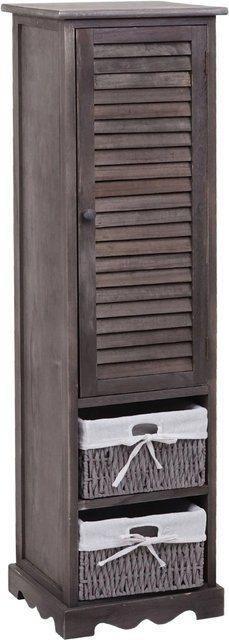 Badezimmerkommode MCW-H20 aus Massivholz Palownia in Shabby Grau-Braun, B/T/H: 120 x 27 x 29 cm - Bild 2