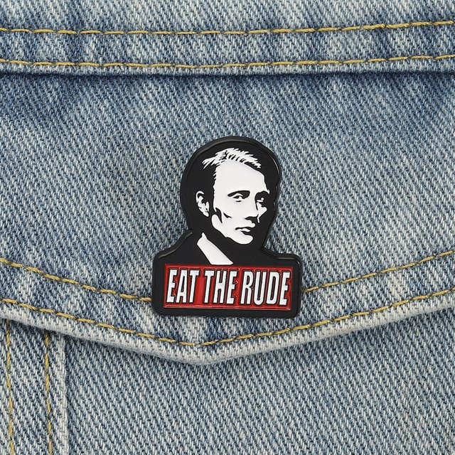 Eat The Rude Emaille Pins, Broschen, Unisex - Bild 1