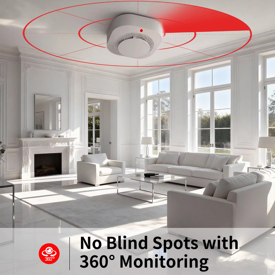 Tuya WiFi Photoelektrischer Rauchmelder 360 Grad Intelligenter Rauchmelder in Weiß - Bild 4