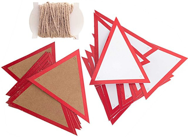 Rico Design Paper Poetry Papierwimpel mit Hot Foil in Rot, 24 Stück, B/H: 6,5 x 7,5 cm - Bild 1
