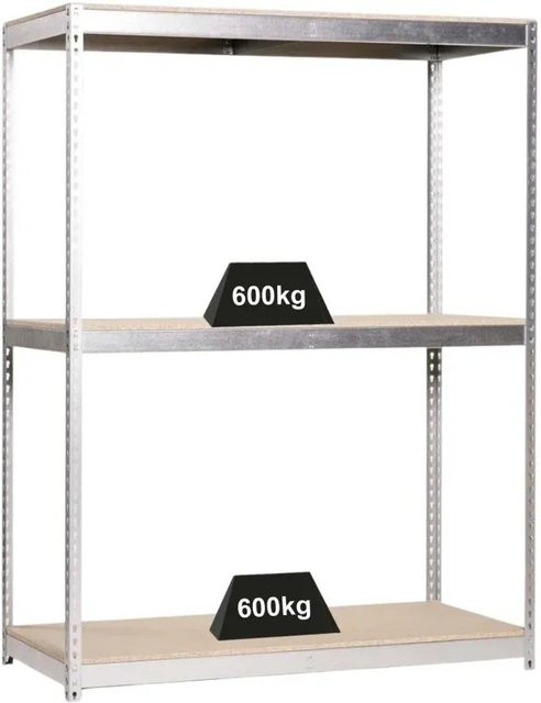 PROREGAL Schwerlastregal Wood Beast, 3 Ebenen, H x B x T: 200 x 180 x 75 cm, Fachlast 600 kg, pulverbeschichtet, Metall - Bild 1