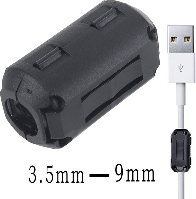 TDK Ferritkern Choke Clip Noise Suppressor Filterring in Schwarz für Audio/Video- und Netzkabel, 10 Stück - Bild 1