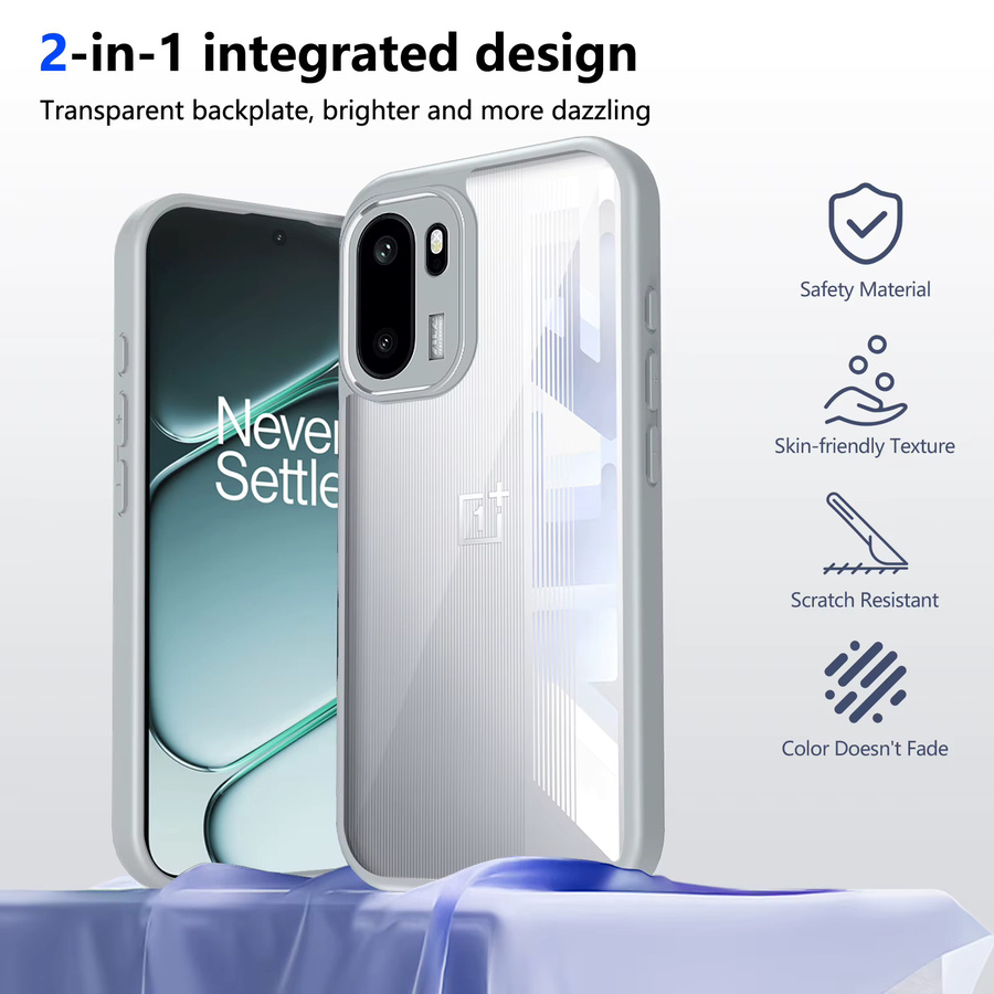 OnePlus 15R 5G Silikon Hülle, stoßfestes Luftkissen-Design, transparent matt - Bild 2