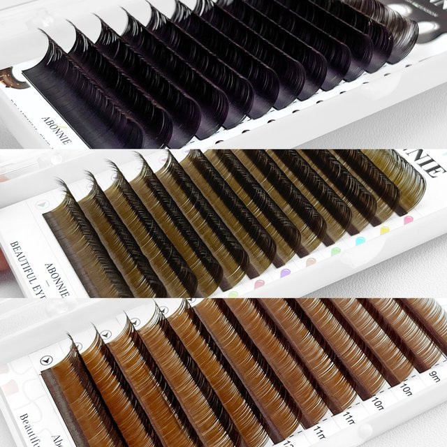 Abonnie Brown Classic Wimpernverlängerung, Schokoladenfarben, CC Curl - Bild 1