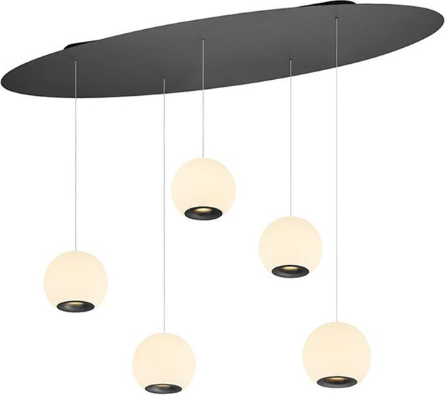 Elements by Bankamp Frieda 20758 LED-Pendelleuchte in Schwarz mit dim2warm Funktion, moderne Kugelleuchte aus Glas und Metall, Höhe: 180 cm, Durchmesser: 40 cm - Bild 1