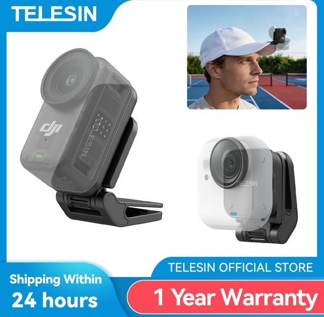 TELESIN Magnetischer Quick Release Cap Hoed Clip Mount für DJI OSMO Nano und Insta360 Go Ultra Action Camera, Schwarz - Bild 1