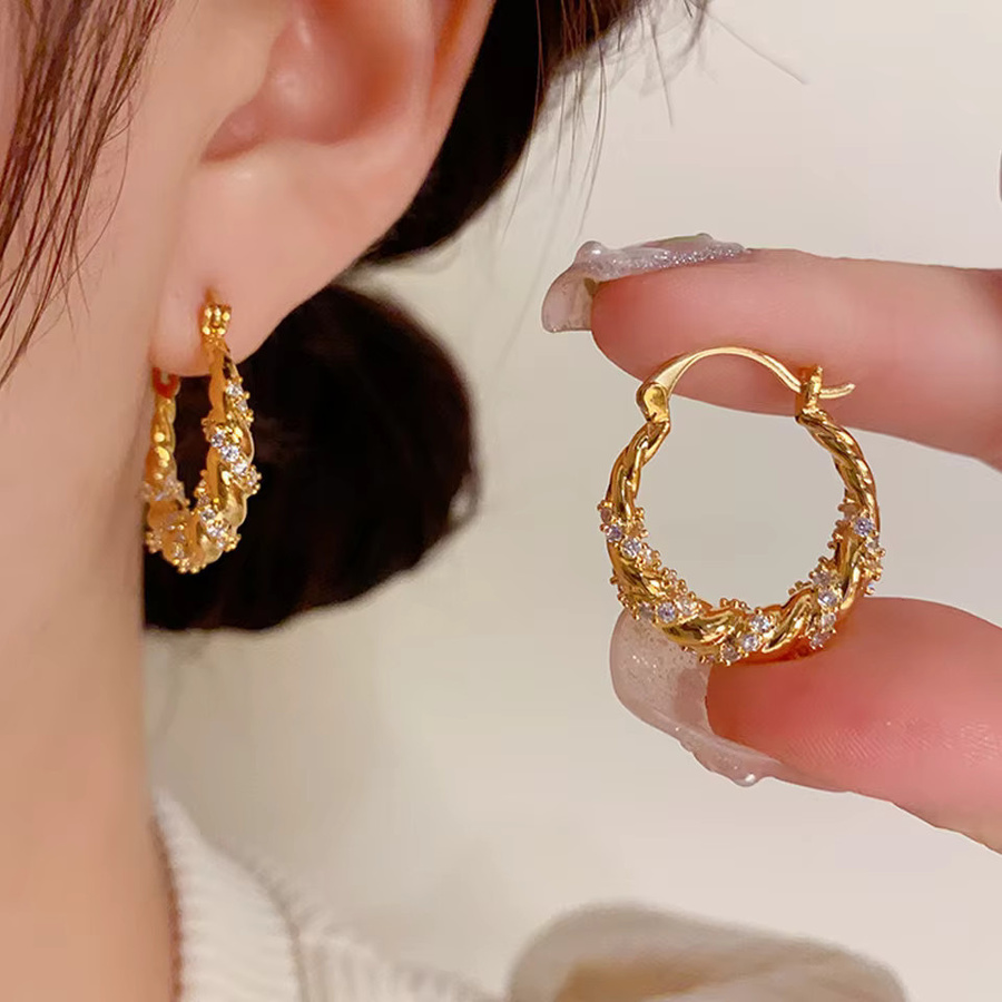 Yupsk Creolen, Gold, Zirkonia, Damen - Bild 2