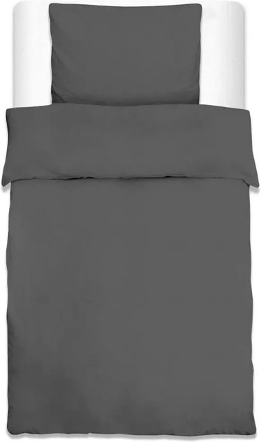 Beautissu Bettwäsche Set Julie Renforcé aus Baumwolle, 2-teilig, Anthrazit, Bettbezug B: 155 cm, H: 220 cm und Kopfkissenbezug B: 80 cm, H: 80 cm - Bild 1