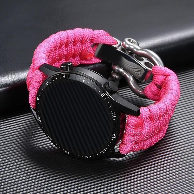 Uhrenarmband Nylon, 22 mm, rose rot, Herren - Bild 1