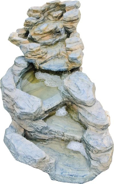 Granimex Schieferbachlauf Wasserfalltreppe Rio Negro 2-teilig in Schwarz und Grau, H x B x T: 90 x 75 x 35 cm - Bild 1