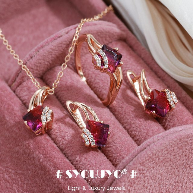 SYOUJYO Schmuck-Set, 585 Gold, Roségold, Zirkonia, Vintage - Bild 1