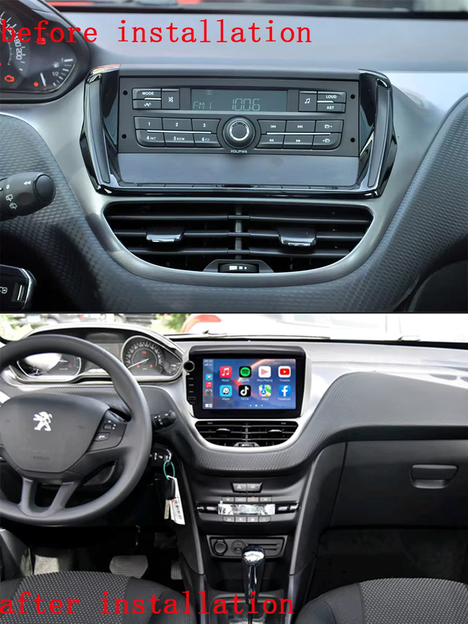 8-Zoll Autoradio für Peugeot 208 2008 2012–2018 mit Touchscreen Multimedia-Player Rückfahrkamera Carplay AndroidAuto Schwarz - Bild 2