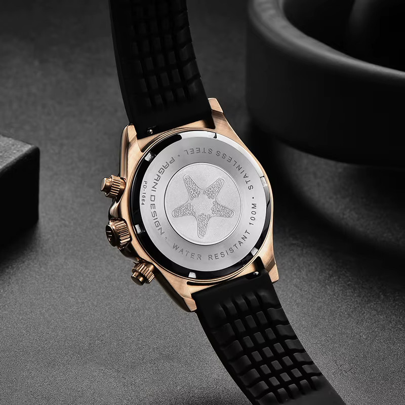 Pagani Design Chronograph, Quarz, Edelstahl, Silikon, Schwarz, Herren - Bild 2