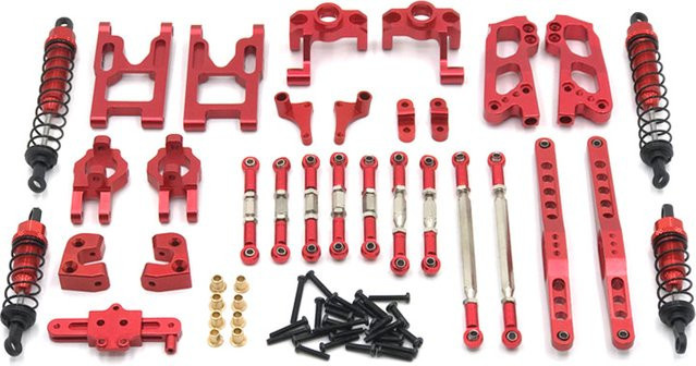 Wltoys Ersatzteile, Metall, Lenkbecher, Schwinge, Karosseriestange, Stoßdämpfer - Bild 1