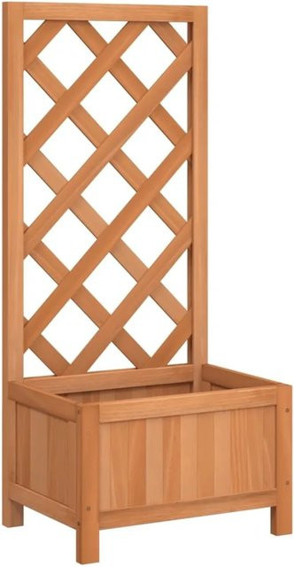 vidaXL Pflanzkübel mit Spalier aus Massivholz Tanne in Braun, B/T/H: 40 x 30 x 90 cm - Bild 1