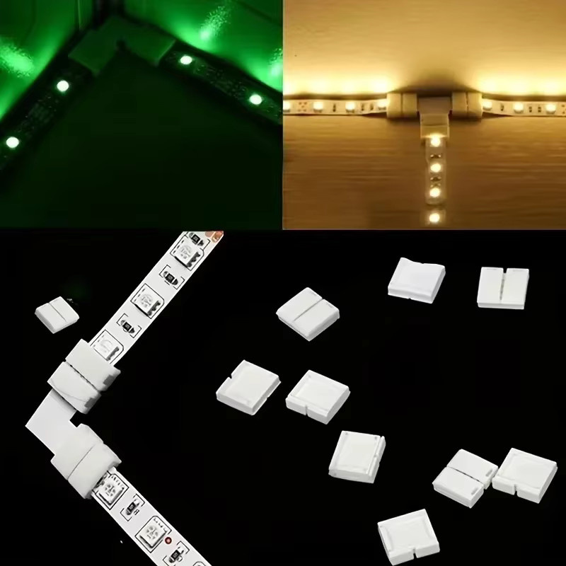 MJJC 10 Stück 4-polige 10 mm LED-Streifen Stecker für RGB-Streifenlichter, lötfreie Streifen-zu-Streifen-Anschlüsse in Weiß - Bild 4