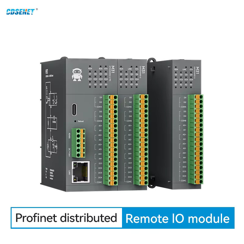 CDSENET M31-U Serie Profinet Remote-IO-Modul mit Digital-Analog-Eingängen und -Ausgängen, integriertem RJ45 Switch, Host und Slave Funktion, unterstützt Ethernet/LAN und Modbus RTU RS485 - Bild 2