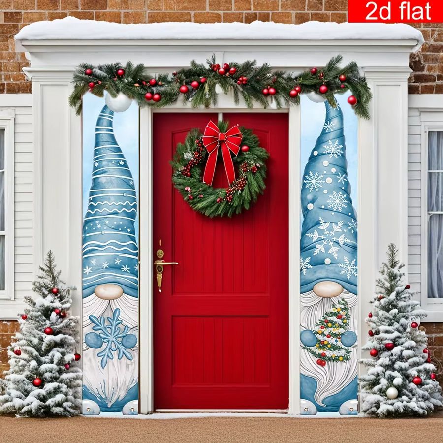 VIKAMA Weihnachts-Banner mit blauem Zwerg-Logo zur Dekoration für dein Gateway, Blau, B/H: 180 x 30 cm - Bild 6
