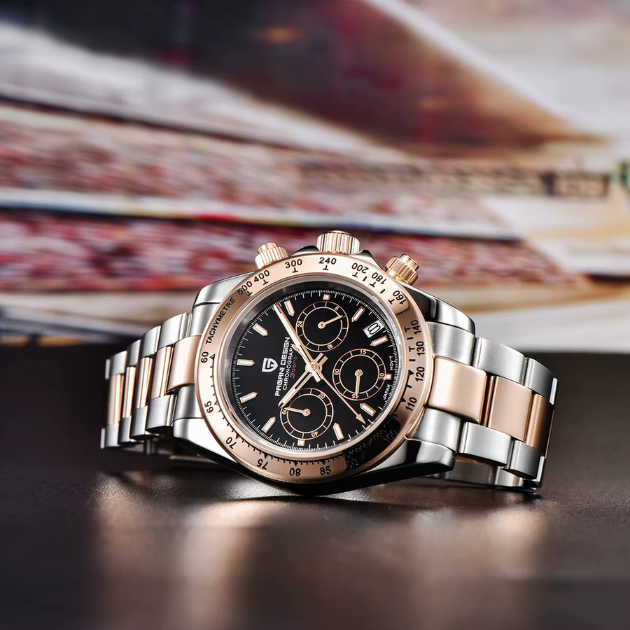 PAGANI DESIGN Chronograph, Quarz, Edelstahl, Gold, Herren - Bild 2